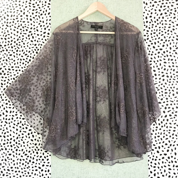 Sanctuary Sweaters - Sanctuary |  Lilac Lace Cropped Kimono